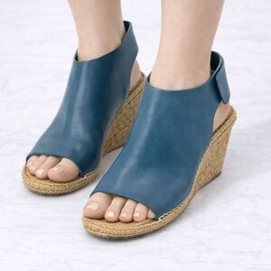 Celine Paris Leather Jute Espadrille Wedge Sandals – EU 38